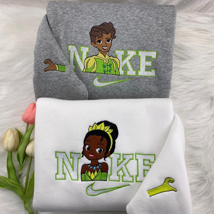 Chibi Princess And Prince Frog Sweatshirt_NB103, Cartoon Embroidery Sweatshirt, Couple Matching Sweater, Unisex Crewneck Sweatshirt, Trendy