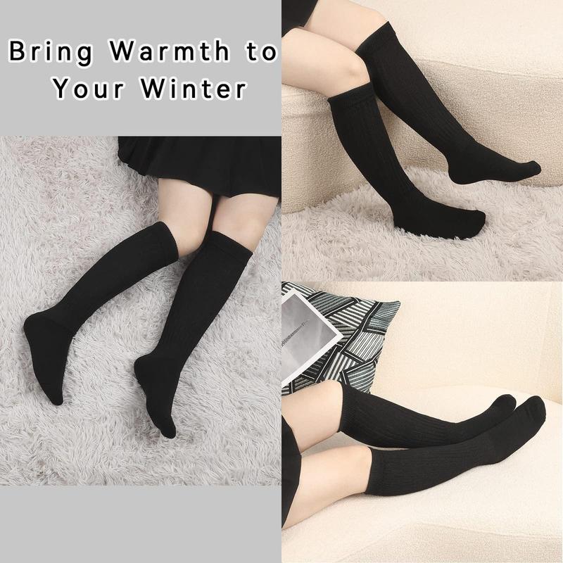 Women's Spring Solid Slouch Crew Socks, Cozy Multi-pack Soft Comfy Breathable Mid-calf Socks, Lady's Fall & Winter Socks & Hosiery Comfortable Knitted