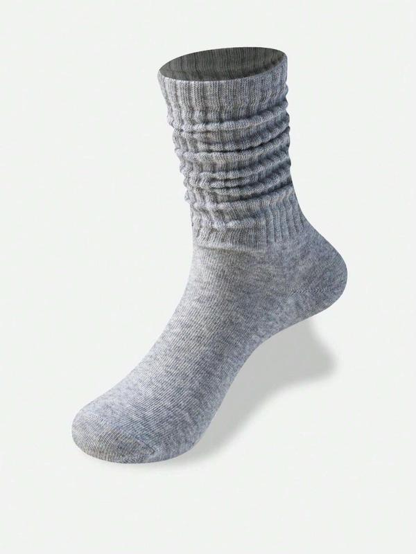 Women's Solid Mid-calf Socks, Casual Comfortable Breathable Socks for Daily Wear, Multifunctional Knitted Socks for All Seasons