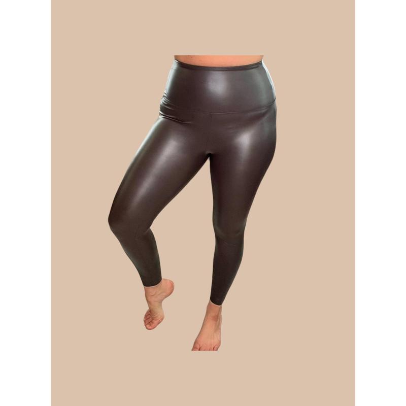 Faux Leather High-Rise Leggings