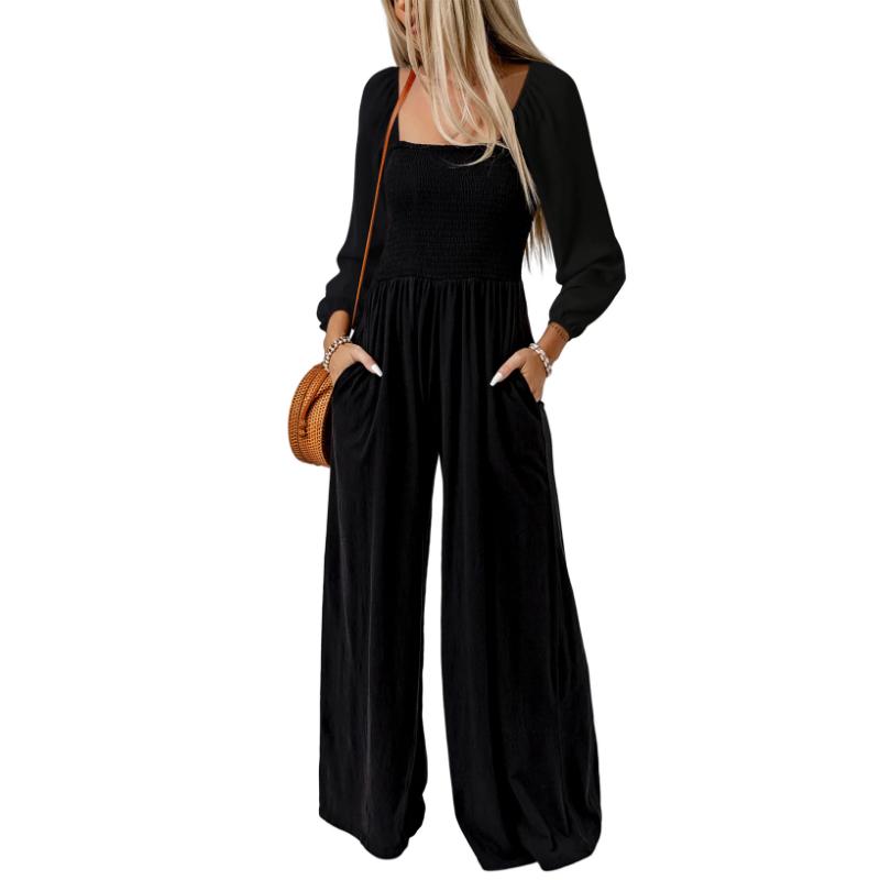 Dokotoo Women's Casual Loose Overalls Jumpsuits One Piece Sleeveless Wide Leg Long Pant Rompers With Pockets