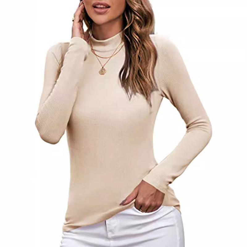 Fashion Queen Women's Autumn Turtleneck Long Sleeve Shirt Base Layered Slim Fit Soft Thermal Underwear Top