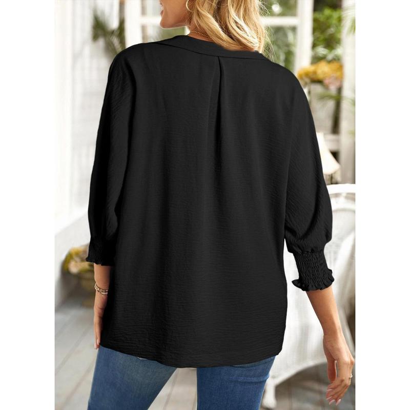 Dokotoo Womens Tunic Tops V Neck Casual Loose 3 4 Sleeve Shirts Dressy Blouses Tops Overiszed T Shirts