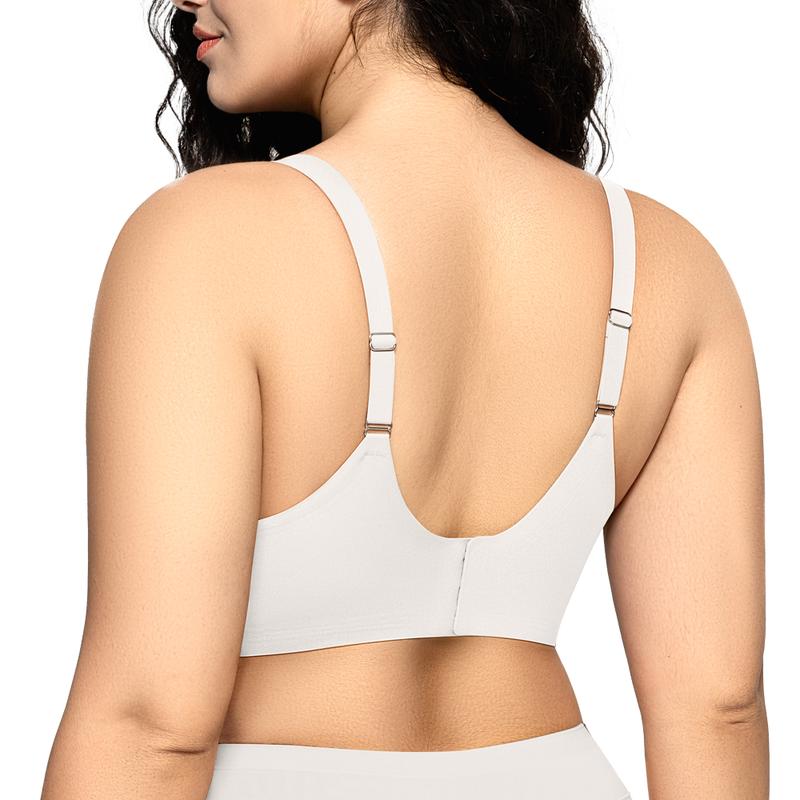 OEAK Womens Wireless Bras Scalloped Push Up Bralettes No Underwire Supportive Tshirt Bra Seamless Comfortable Everyday Bras