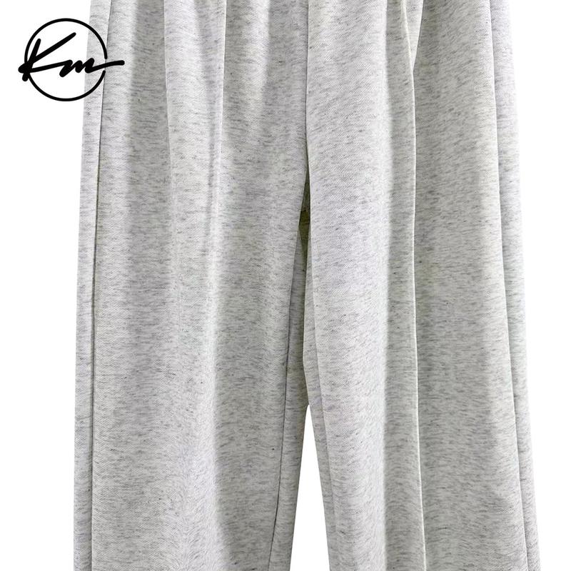 KatchMe Athleisure Womenswear City Walk Stitches V Waist Wide Leg Sweatpants,Trousers With Pockets Womens,Street Womenswear,Cozy Fall Outfits for Women Lady,Versatile Women's Bottom,Casual Plain Elastic High Waist Pants for Daily Wear Outdoor Lounge