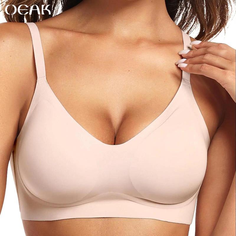 OEAK Womens Seamless Bra No Underwire Comfort Push Up Bras Buttery Soft Wireless Bralette Full Coverage Sport Everyday Bra