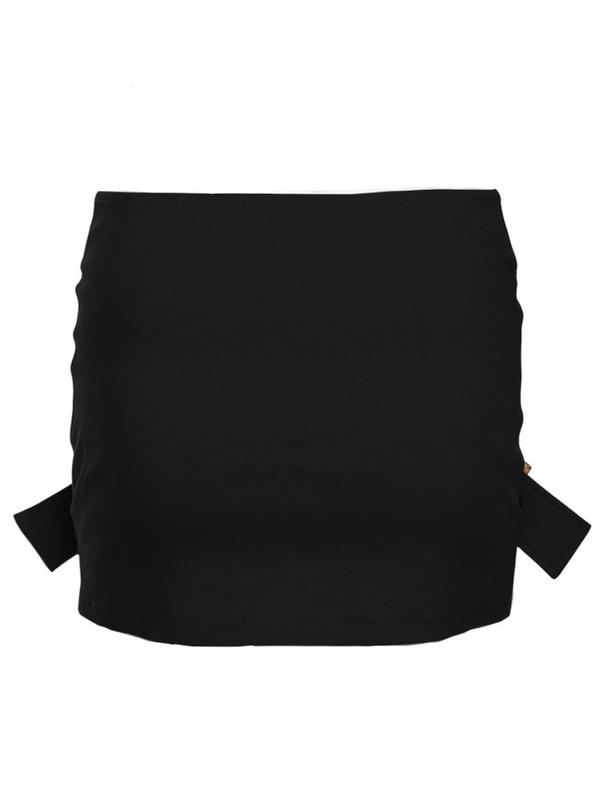 Women's Sexy Plain Criss Cross Buckle Design Mini Skirt, Skirts for Women, Summer Clothes for Women, Mini Y2K Skirts, Fall Clothes, Casual Street Style Bodycon Skirt for Daily Wear, Ladies Fall Outfits 2024, Skirts for Women, Downtown Girl Clothes