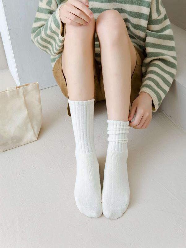 6pairs Women's Thick Warm Vertical Stripes Casual Heap Socks with Plush Pile - Underwear, Womenswear