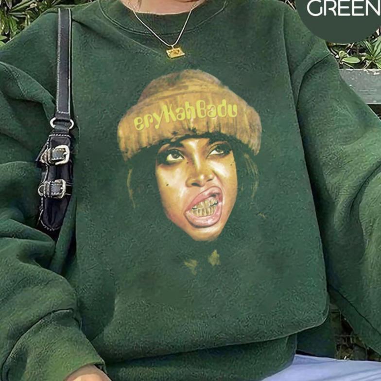 Erykah 90s Music Rock, Gifts for Fans, Graphic Shirt, Erykah Badu 2024 Shirt, Sweatshirt , Sweater , Hoodie, Fall Sweatshirt Tops Unisex