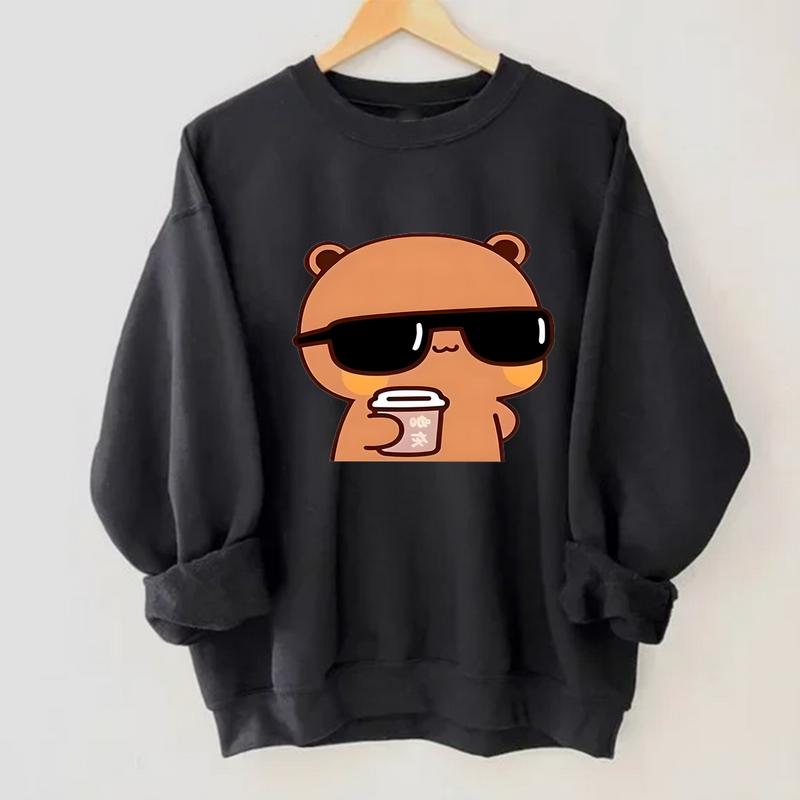 Cartoon Bubu And Dudu Anime Print Couple Sweatshirt T-Shirt Hoodie Anime Couple Apparel Retro casual Bold colors Unique Gift Streetwear