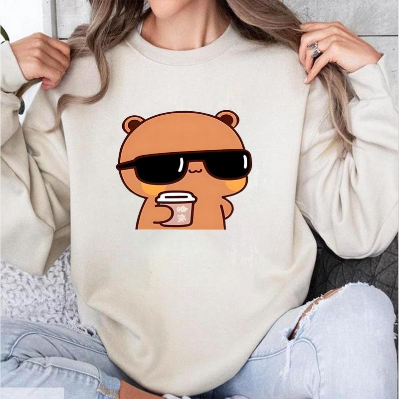 Cartoon Bubu And Dudu Anime Print Couple Sweatshirt T-Shirt Hoodie Anime Couple Apparel Retro casual Bold colors Unique Gift Streetwear