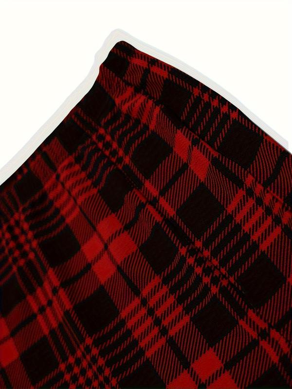 Women's Plaid Print Split Hem Bodycon Skirt, Casual Fashion Short Skirt for Daily Wear Vacation Holiday, Ladies Summer Bottoms