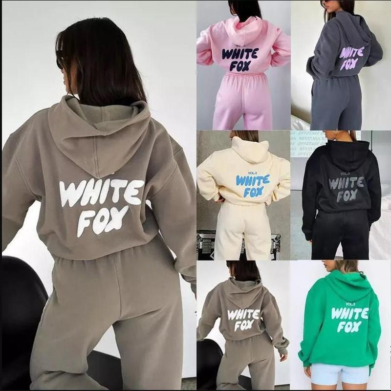 White Fox Boutique Hoodies Tracksuit Set Sweatshirt Womens Pullover