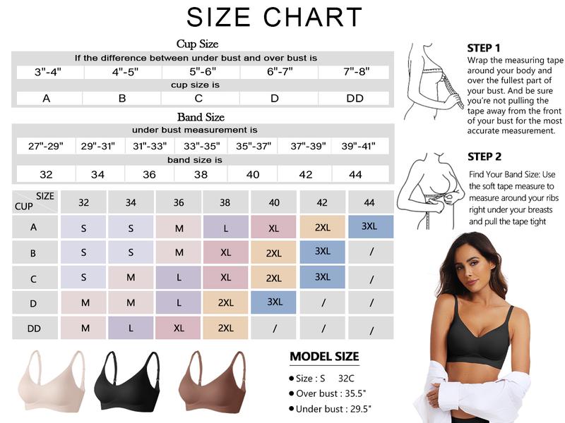 OEAK Womens Seamless Bra No Underwire Comfort Push Up Bras Buttery Soft Wireless Bralette Full Coverage Sport Everyday Bra