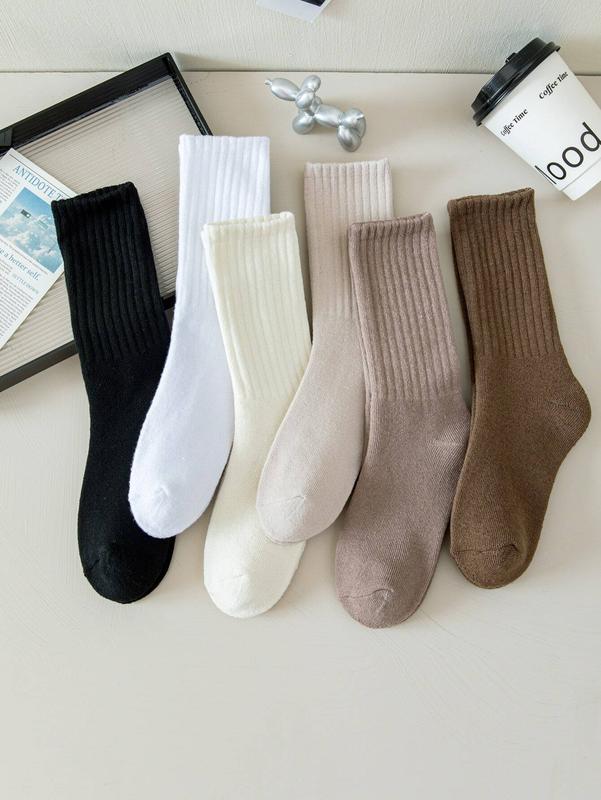 6pairs Women's Thick Warm Vertical Stripes Casual Heap Socks with Plush Pile - Underwear, Womenswear