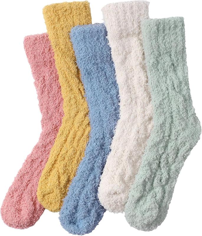 5 Pairs Fuzzy Socks for Women - Fluffy Socks Winter Warm Comfy Socks Women