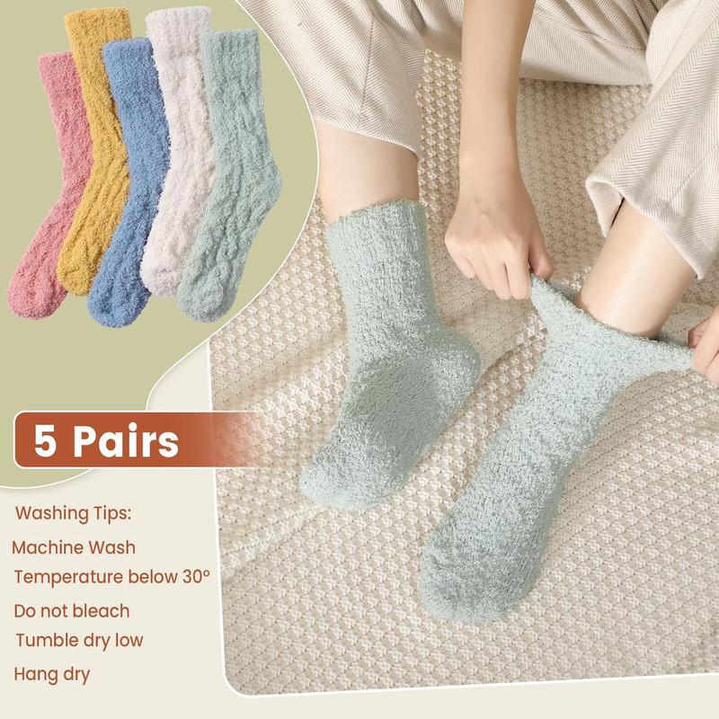 5 Pairs Fuzzy Socks for Women - Fluffy Socks Winter Warm Comfy Socks Women