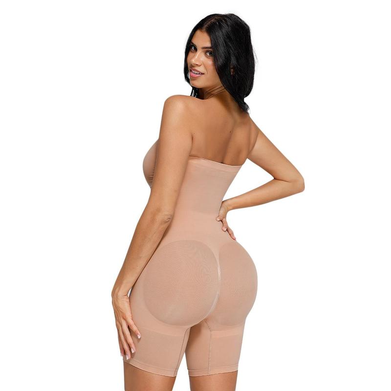 FeelinGirl  Strapless Shapewear Tummy  Control Bodysuit Seamless Sculpt Shortie with Removable  Womenswear Fabric Comfortable