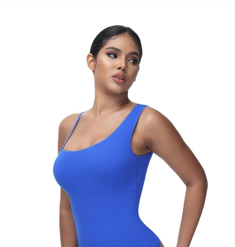 Soo slick Shapewear Bodysuit for Women Tummy Control Mono Strap Bodysuit Thong Sculpting with Removable Padding and Straps Womenswear Underwear Tops Lady Comfort Mono Strap Sleeveless Minimalist Basic