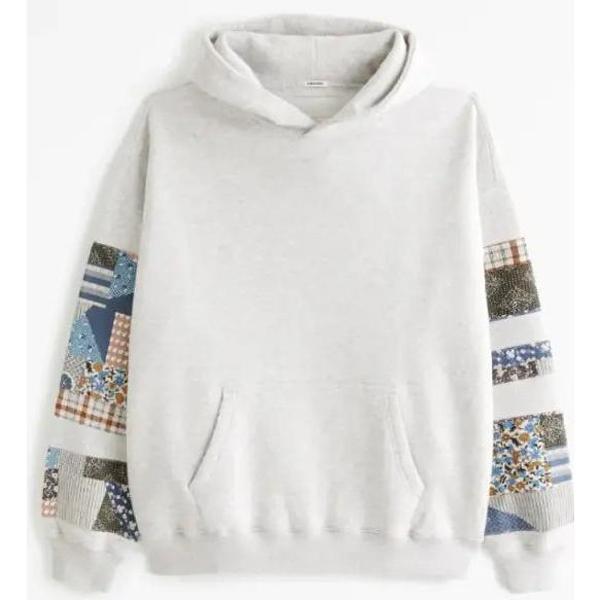 Women's Patchwork Quilted Hoodie - Casual Viral Pullover Hooded Sweatshirt