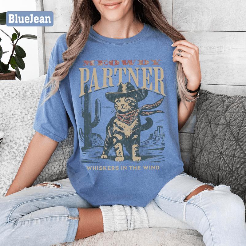 Meowdy Partner Cowboy Cat Shirt, Comfort Color Cat Shirt, Funny Cowboy Cat Shirts, Cat in Cowboy Hat T-Shirt, Vintage Cowboy Cat T-shirt, Western Meowdy Partner Shirt, Cat Lover Shirt, Cat Mom Tee, Western Cat Tee, Western Shirt For Cat Lovers Womenswear