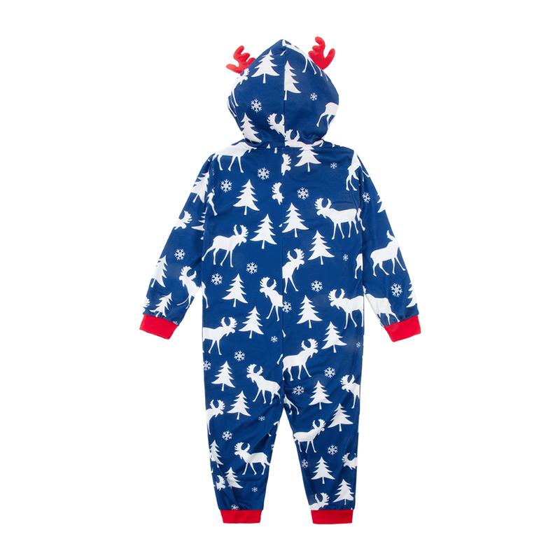 Matching Family Christmas Onesies Pajamas Sets Elk Hooded Romper PJ's Zipper Jumpsuit Loungewear