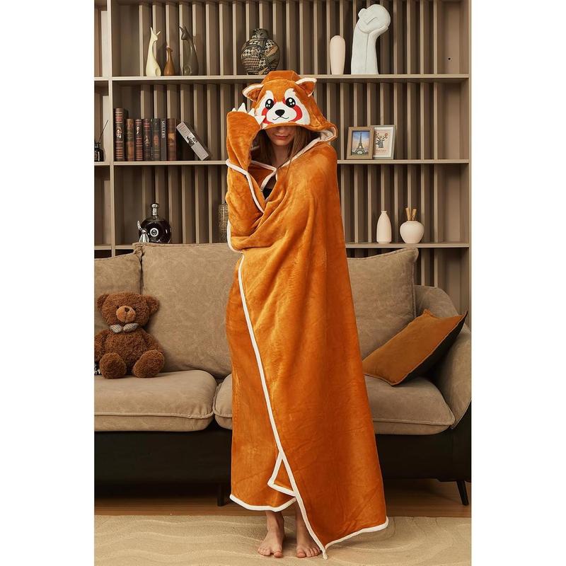 Red Panda Wearable Blanket Cute Animal Blanket Hoodies for Adults Red Panda Costume Funny Gifts for Women Men