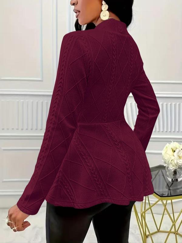 Women's Textured Button Front Blazer, Elegant Long Sleeve Slim Outerwear for Fall, Blazers for Women, Fall Jackets Ladies Clothes for Work Office Business