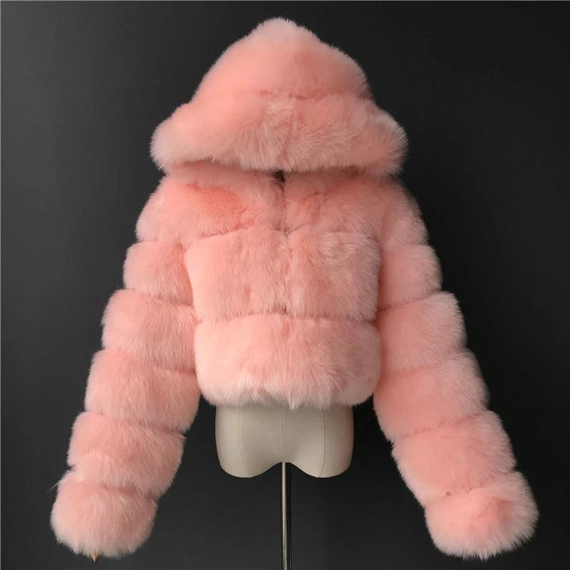 High Quality Furry Cropped Faux Fur Coats and Jackets