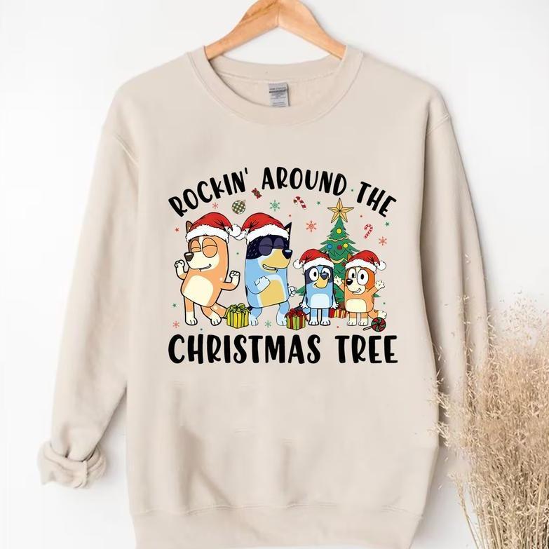 Blvey Family Rockin Around The Christmas Tree Sweatshirt, Family Christmas Crewneck, Christmas Sweater, Christmas Family Matching Shirt, Christmas Sweater 2024, Christmas Gifts Shirt for Men and for Women