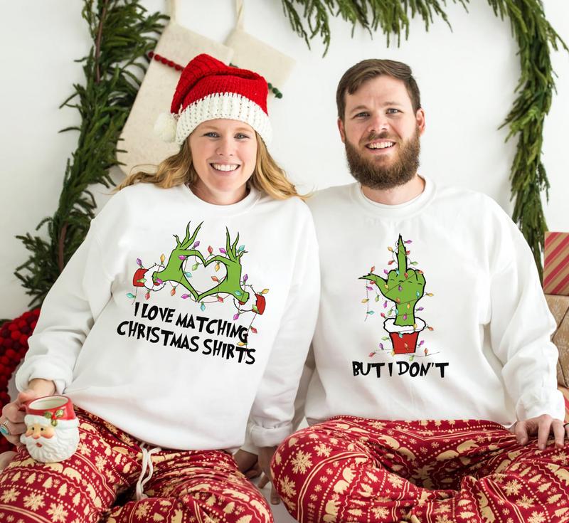 I Love Matching Christmas Sweatshirt, But I Don't Sweatshirt, Christmas Couple Matching Sweater, Mr And Mrs Christmas Shirt