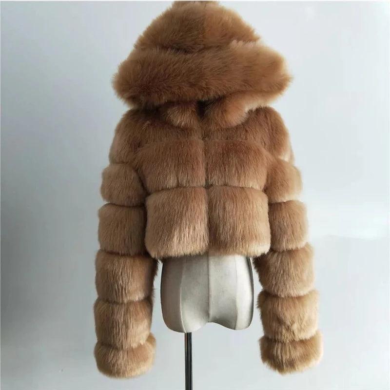 High Quality Furry Cropped Faux Fur Coats and Jackets