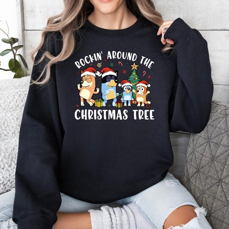 Blvey Family Rockin Around The Christmas Tree Sweatshirt, Family Christmas Crewneck, Christmas Sweater, Christmas Family Matching Shirt, Christmas Sweater 2024, Christmas Gifts Shirt for Men and for Women