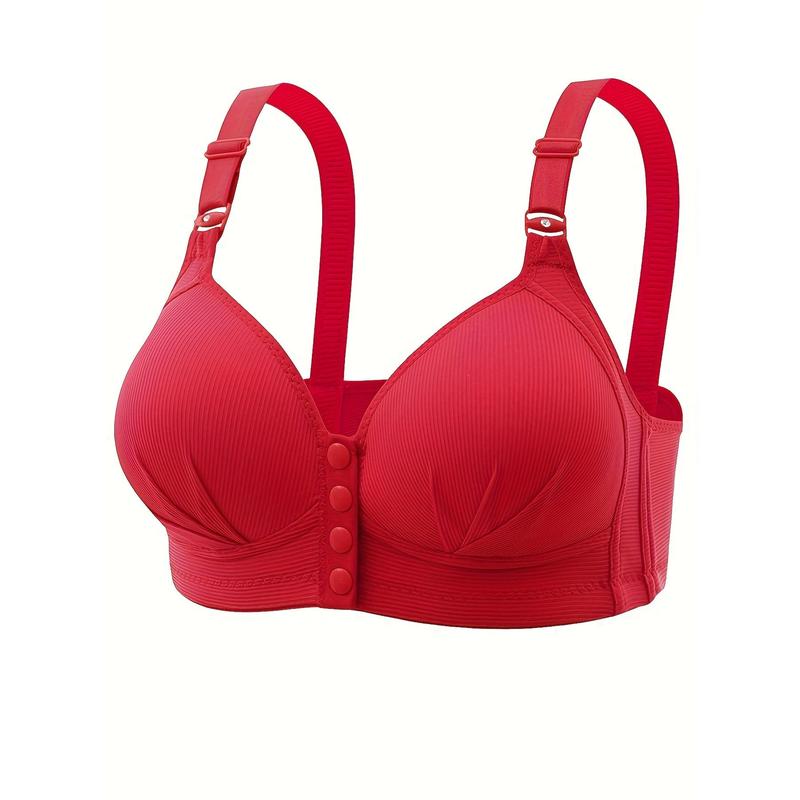 Comfy & Breathable Front Buckle Wireless Push Up Bra, Women's Lingerie & Underwear