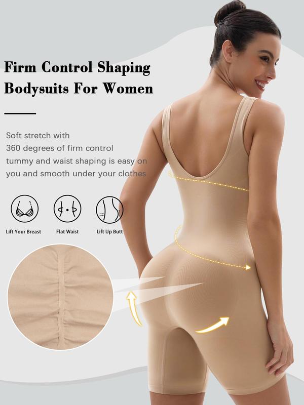 Women's Shaping Mid-Thigh Bodysuit Tummy Control Shapewear Seamless Sculpting Body Shapwear Christmas