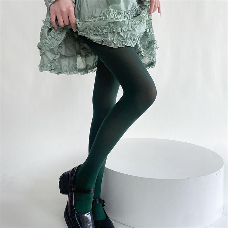 Women Velvet Stocking Leggings Elegant Solid Color Elastic Tights Pantyhose for Dress Date Club Cosplay Party Streetwear