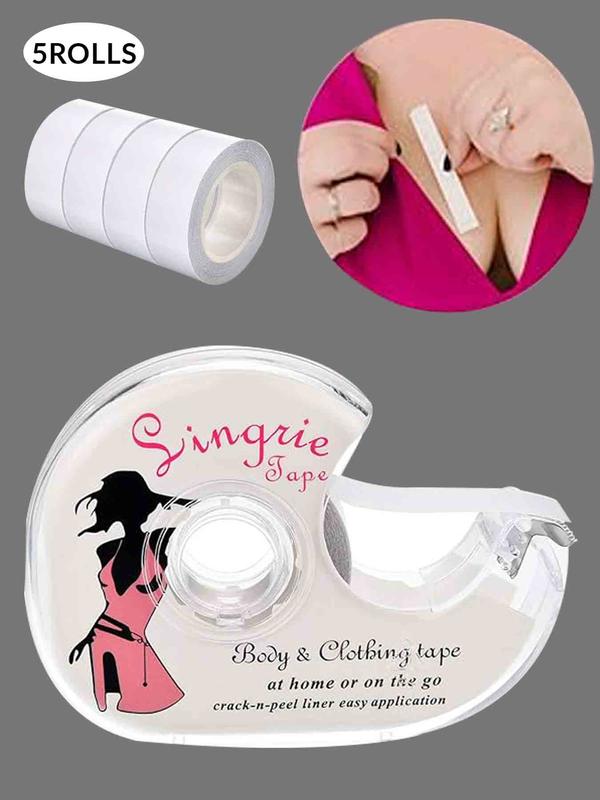 Women's Double Sided Clothing Tape with Dispenser, Casual Transparent Adhesive Body Tape, Lingerie Accessories for Women