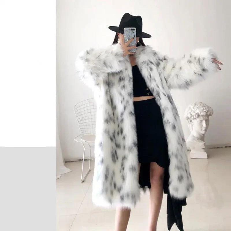 2024 European American Fur Jacket Women's Long Sleeve Fox Fur Jacket Long Waistless Clothing Womenswear Coats Tops Comfort Outerwear Longsleeves Maternity Womenswear Coats Womenswear Coats Womenswear Coats Womenswear Coats Womenswear Coats