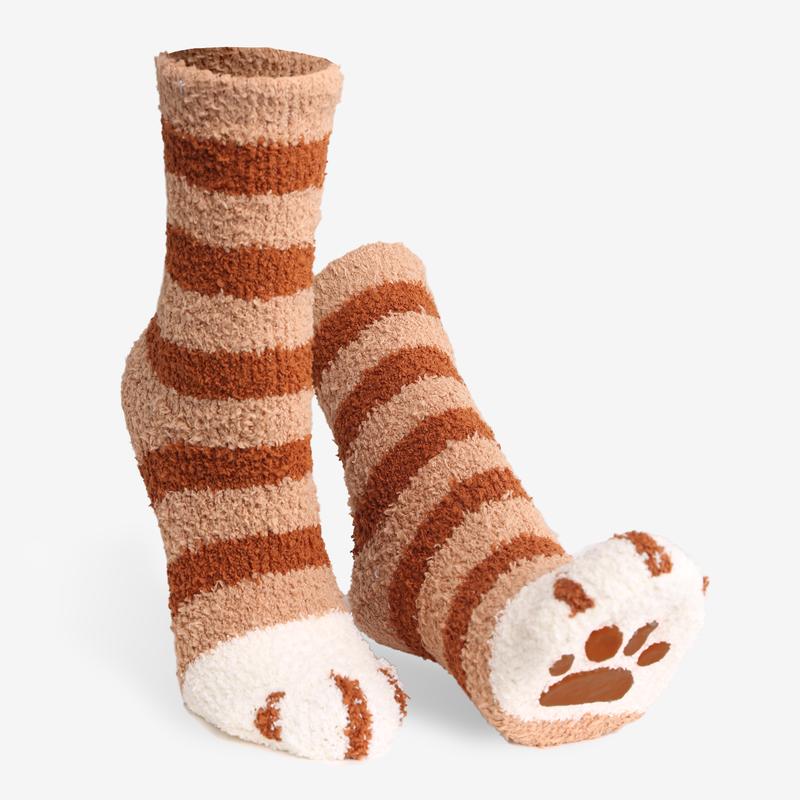 P S 6 pairs Pack! Caw Paw Socks·Sleeping·Fuzzy·Fluffy·Warm·Slipper Socks·House Socks·Best Gift·Fun Socks·Cat Lovers·