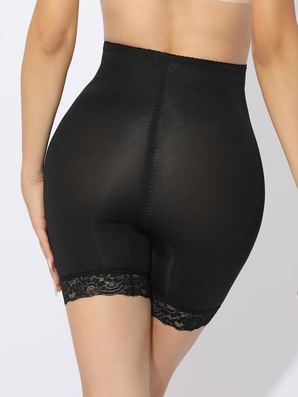 Women's Contrast Lace High Waist Shapewear Shorts, Adjustable Waist Shaper,  Waist Trainer, Tummy Control Butt Lifter, Seamless Panties Shaper, Tummy Hiding Clothes, Summer Wear 2024, Women's Shapewear Bottoms, Fall Wear, Fallfreshness