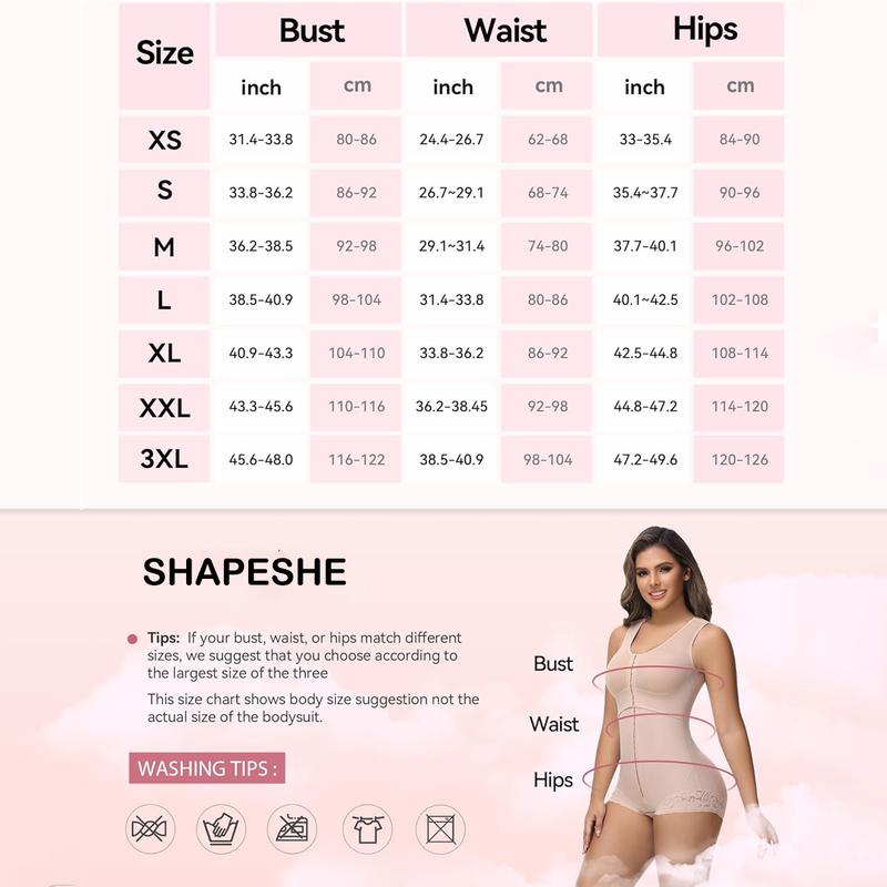 SHAPESHE Hourglass Shapewear for Women Bodysuits Breast Up Corset Girdles