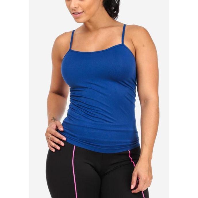 One Size Spaghetti Strap Seamless Top (Royal Blue)