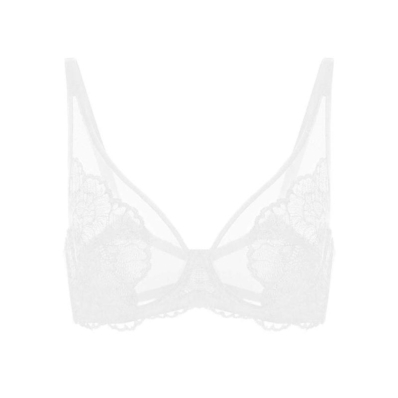 HSIA Blossom Unlined Floral Lace Full Coverage Plus Size Lightweight Soft Mesh Underwire Bra Womenswear