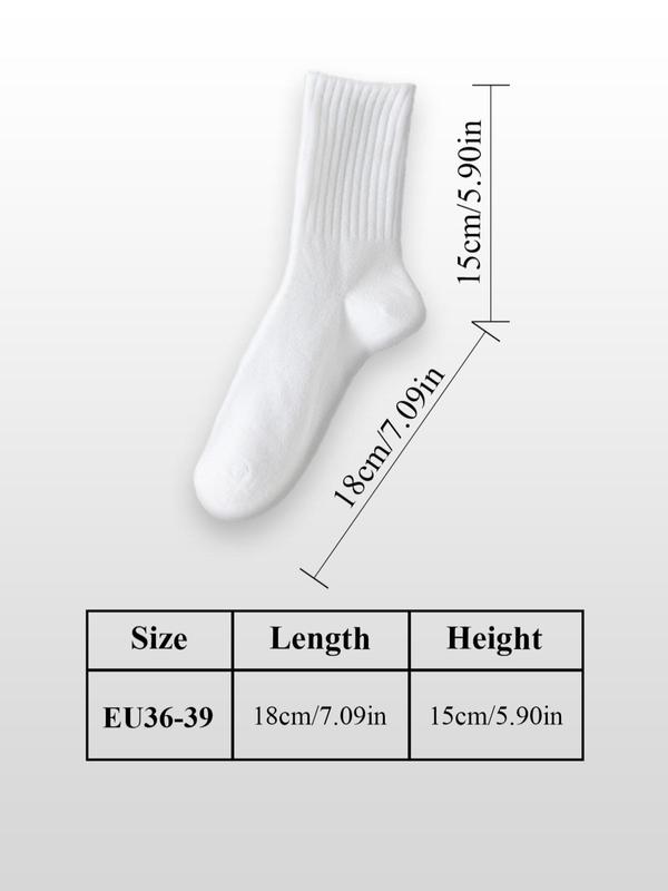 Women's Basic Solid Crew Socks, Comfy Breathable Socks for Daily Outdoor Wear, Socks for Women, Minimalist Comfort Womenswear, Women's Socks for All Seasons, Summer Wear 2024, Fall Clothes, Fall Wear