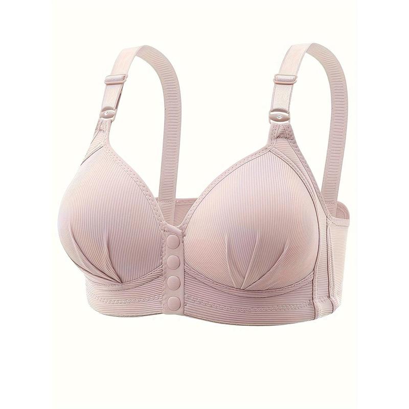 Comfy & Breathable Front Buckle Wireless Push Up Bra, Women's Lingerie & Underwear