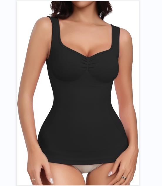 Women Tummy Control Shapewear Tank Tops Pleated Bustier Sweetheart Compression Tank Tops Body Shaper Camisole Womenswear Breathable Comfortable Comfy Cute Fabric Fit Hip Piece Ruched