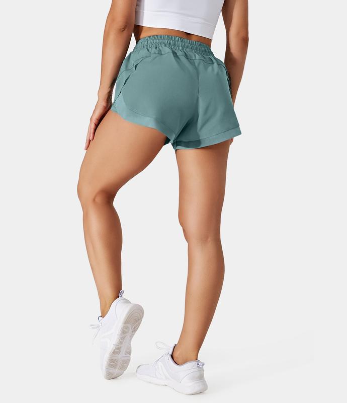 Halara Drawstring Contrast Flowy Mesh 2-in-1 Shorts