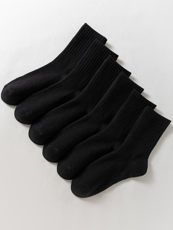 Women's Basic Solid Crew Socks, Comfy Breathable Socks for Daily Outdoor Wear, Socks for Women, Minimalist Comfort Womenswear, Women's Socks for All Seasons, Summer Wear 2024, Fall Clothes, Fall Wear