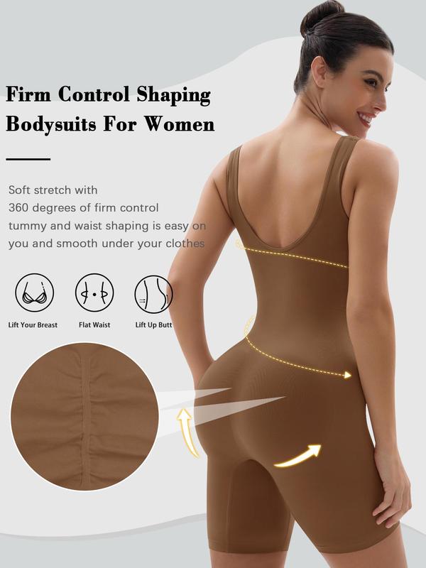 Women's Shaping Mid-Thigh Bodysuit Tummy Control Shapewear Seamless Sculpting Body Shapwear Christmas