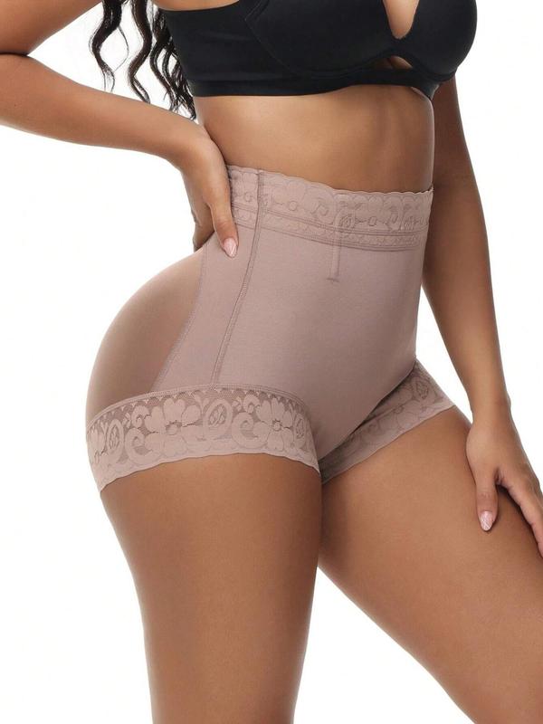 Women's Plain Floral Lace High Waist Shapewear Panty, Body Shaper, Tummy Control Butt Lift Panty, Ladies Sexy Shapewear Bottoms for Daily Wear